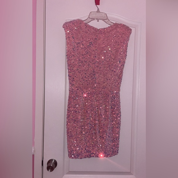 Pink Sequins Mini Dress - Picture 2 of 3